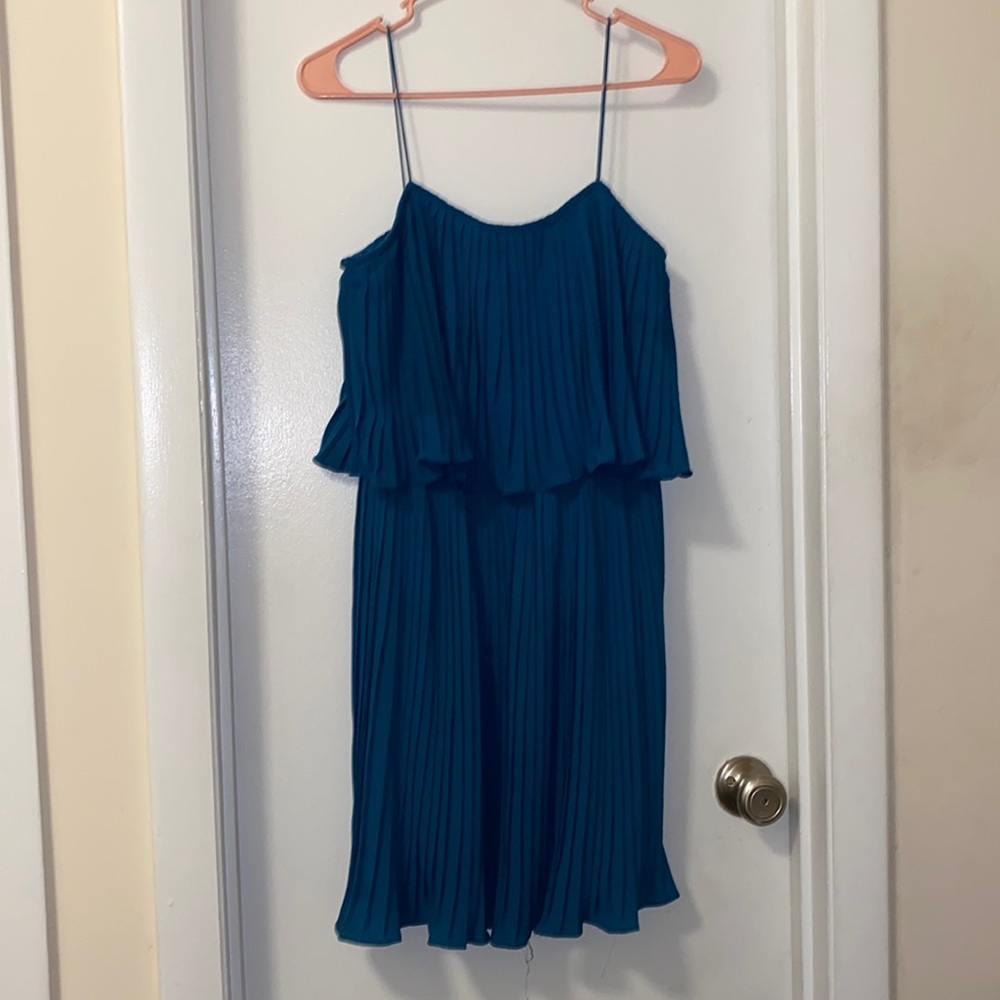 Turquoise pleated dress